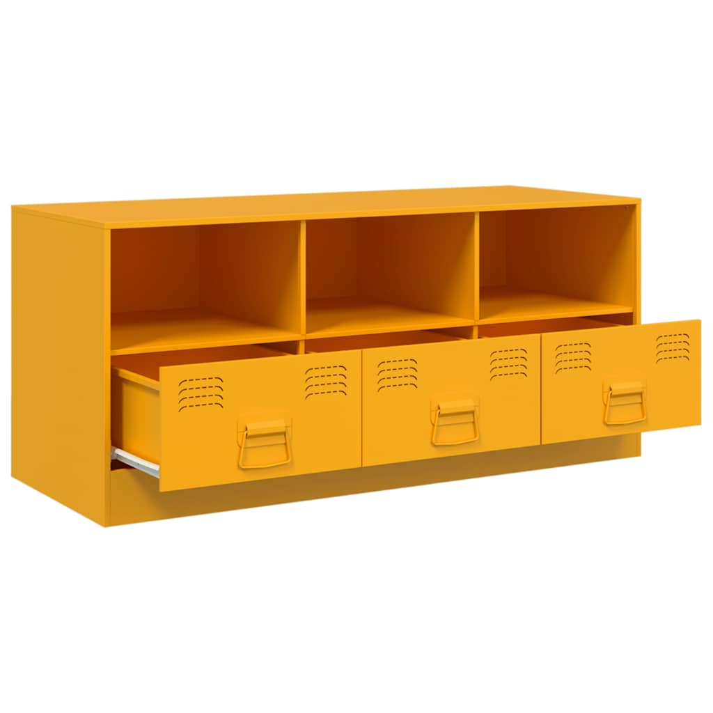 Industrial Steel 39 Inch TV Tele Stand Unit Cabinet With 3 Shelves & 3 Drawers