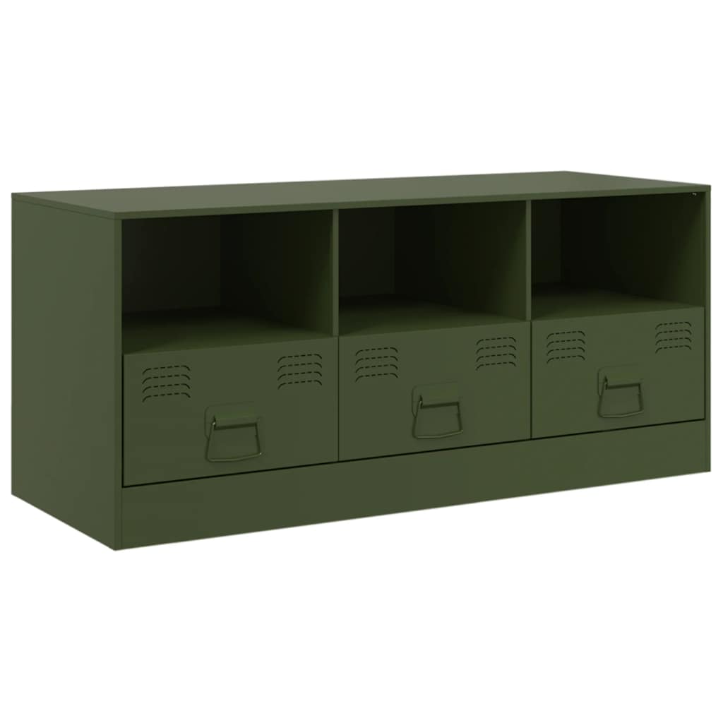 Industrial Steel 39 Inch TV Tele Stand Unit Cabinet With 3 Shelves & 3 Drawers