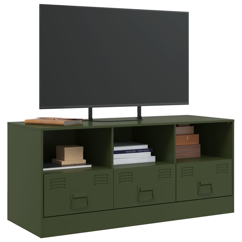Industrial Steel 39 Inch TV Tele Stand Unit Cabinet With 3 Shelves & 3 Drawers