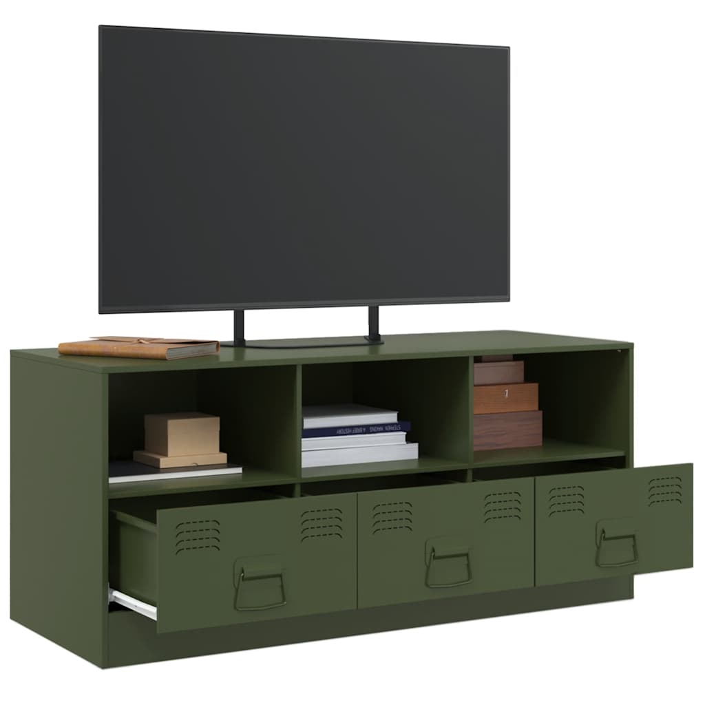 Industrial Steel 39 Inch TV Tele Stand Unit Cabinet With 3 Shelves & 3 Drawers