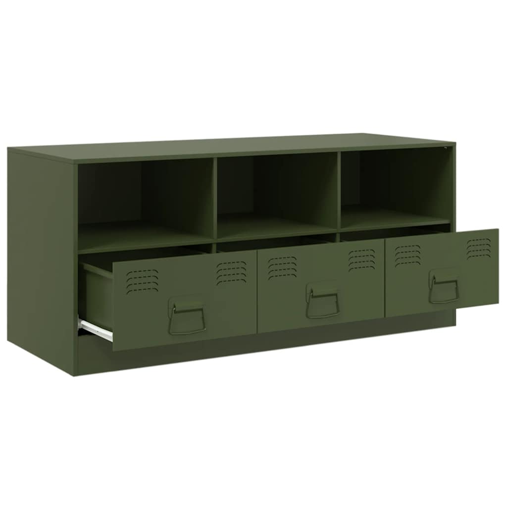 Industrial Steel 39 Inch TV Tele Stand Unit Cabinet With 3 Shelves & 3 Drawers