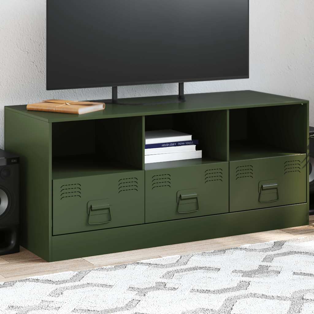 Industrial Steel 39 Inch TV Tele Stand Unit Cabinet With 3 Shelves & 3 Drawers