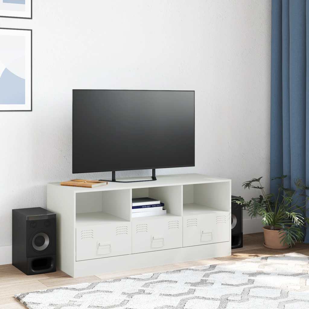 Industrial Steel 39 Inch TV Tele Stand Unit Cabinet With 3 Shelves & 3 Drawers