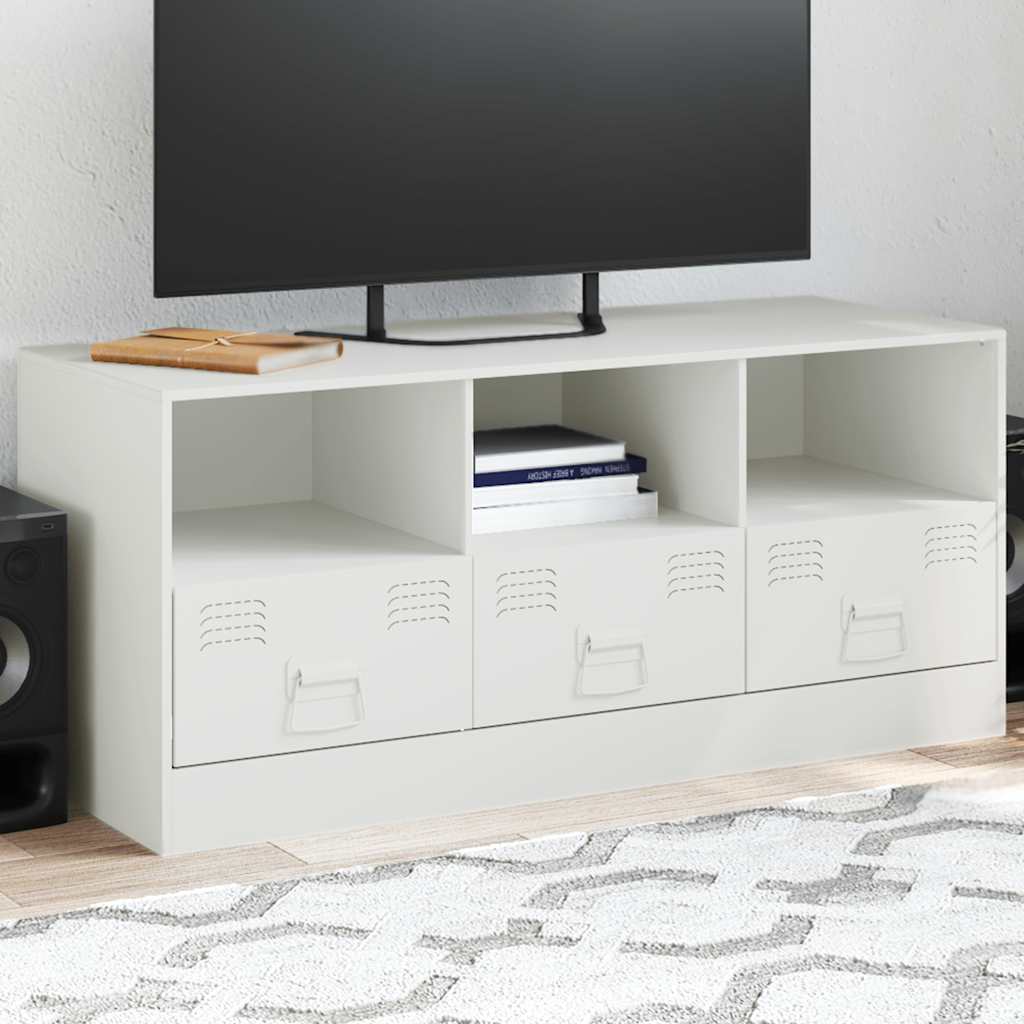 Industrial Steel 39 Inch TV Tele Stand Unit Cabinet With 3 Shelves & 3 Drawers