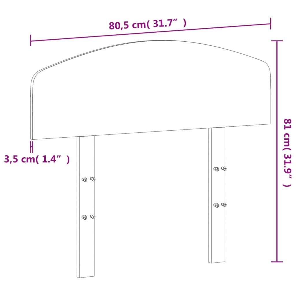 Headboard Wax Brown 75 cm Solid Wood Pine