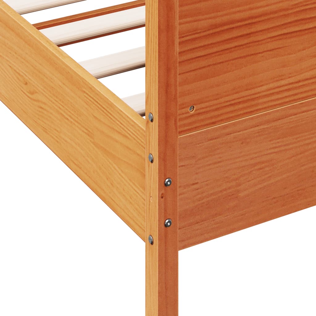Bed Frame without Mattress Wax Brown 75x190 cm Small Single Solid Wood Pine