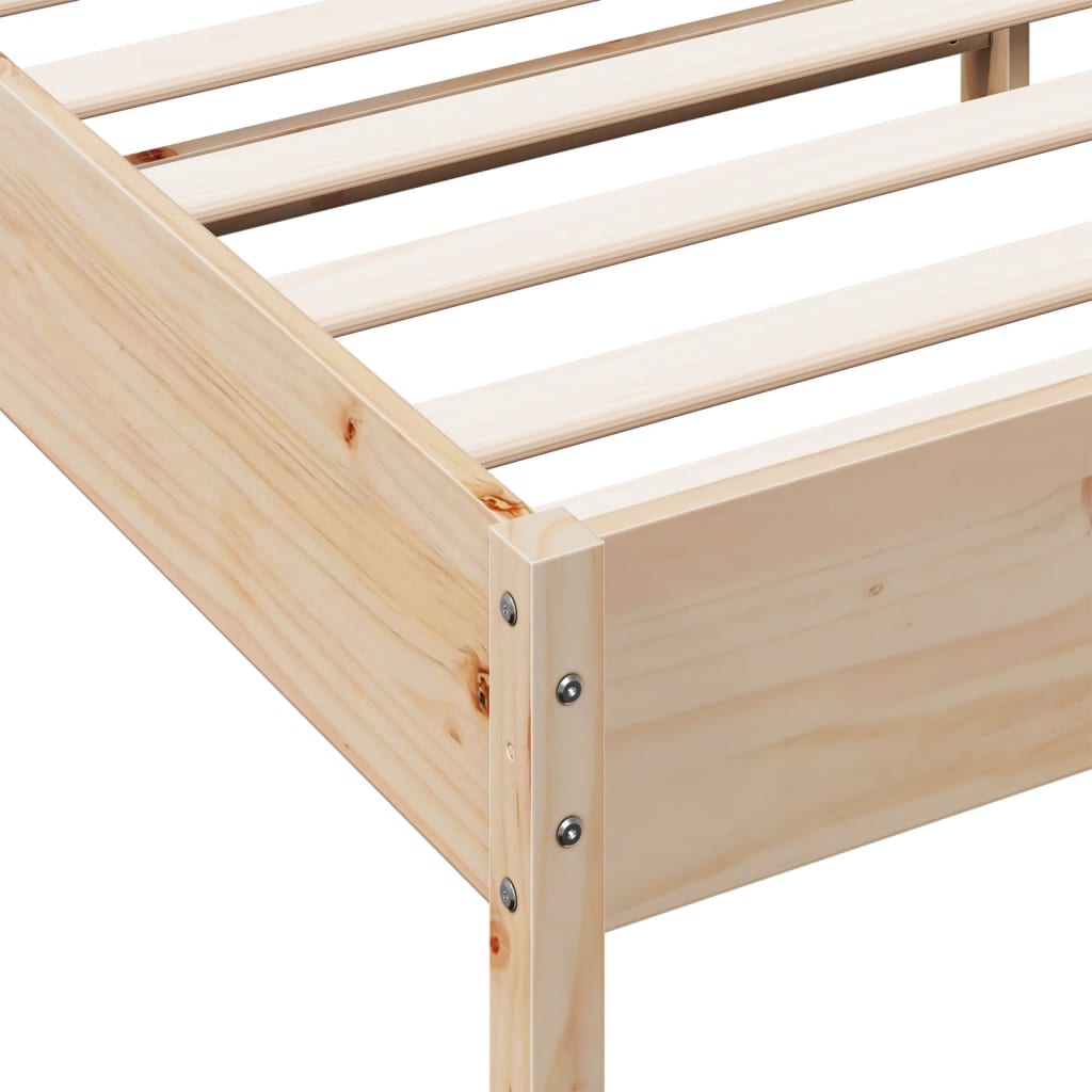 Bed Frame without Mattress 140x190 cm Solid Wood Pine