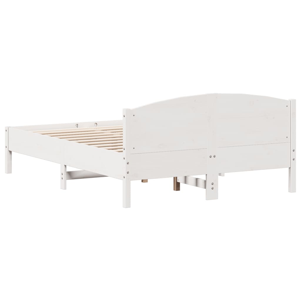 Bed Frame without Mattress White 140x190 cm Solid Wood Pine