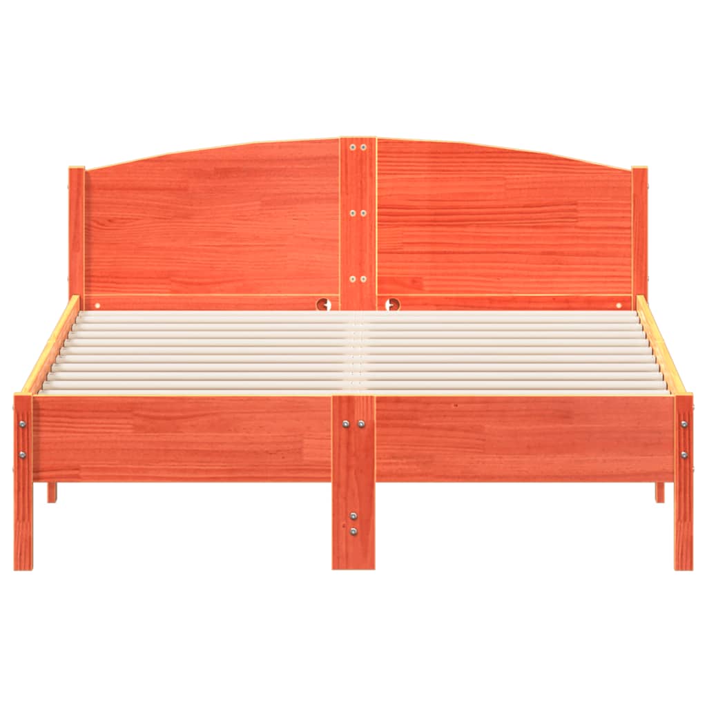 Bed Frame without Mattress Wax Brown 120x190 cm Small Double Solid Wood Pine
