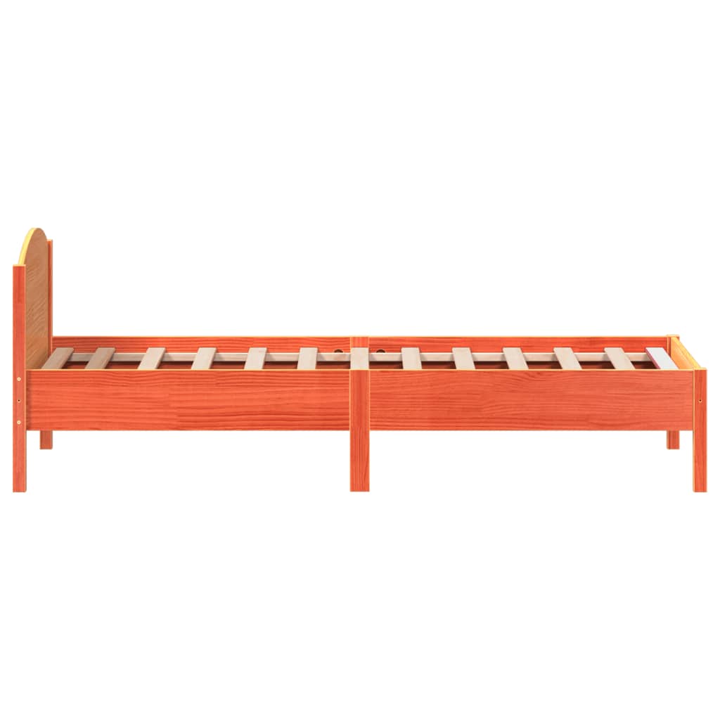 Bed Frame without Mattress Wax Brown 100x200 cm Solid Wood Pine