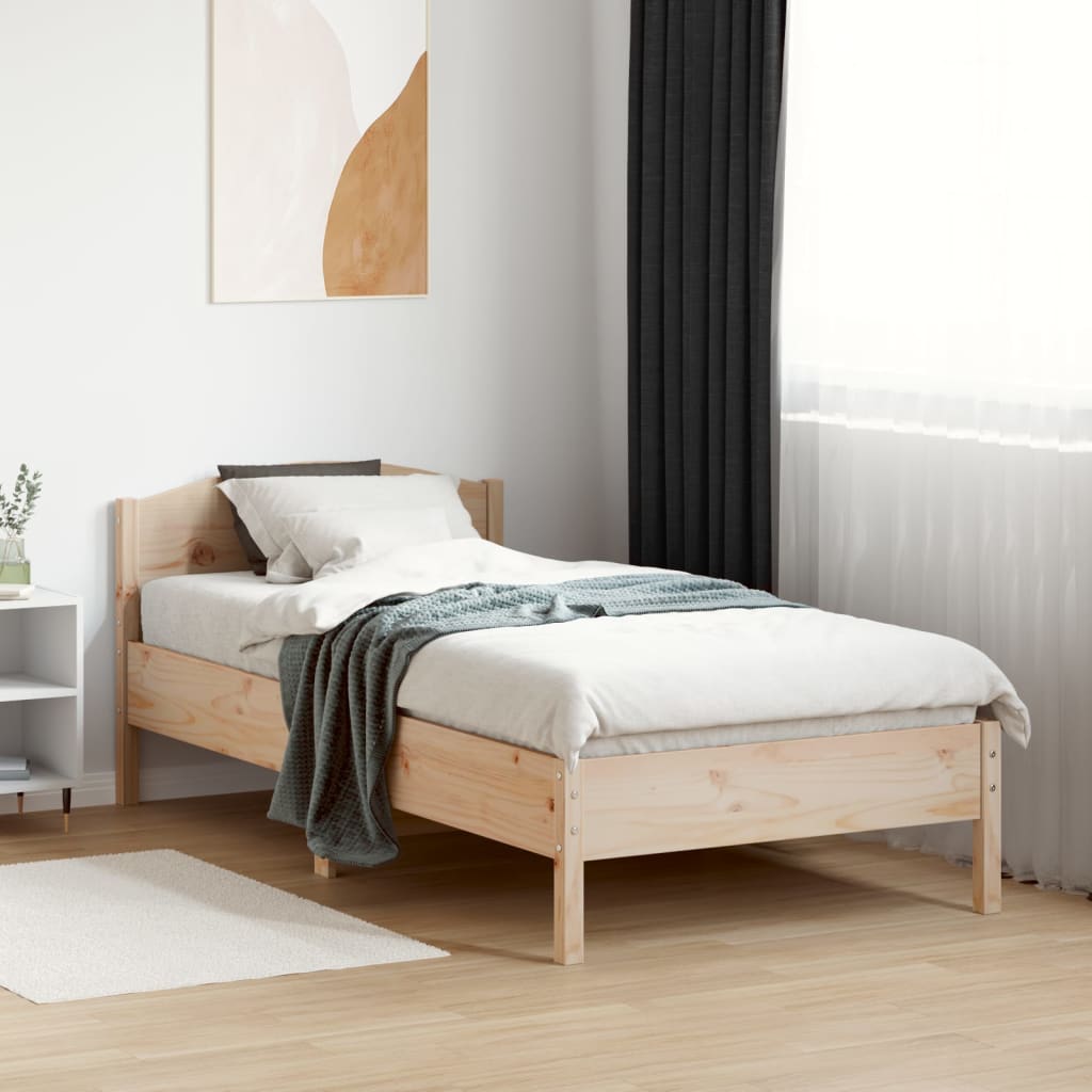 Bed Frame without Mattress 90x190 cm Single Solid Wood Pine