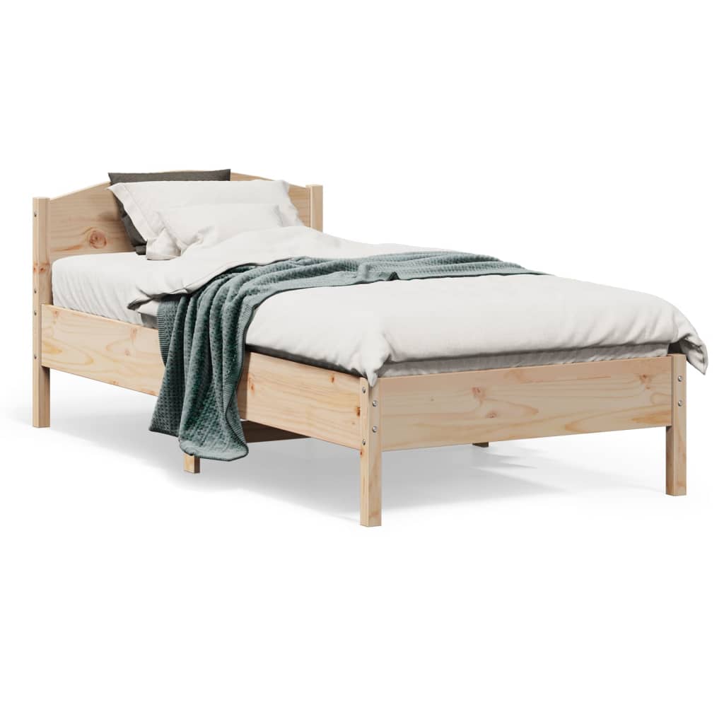 Bed Frame without Mattress 90x190 cm Single Solid Wood Pine