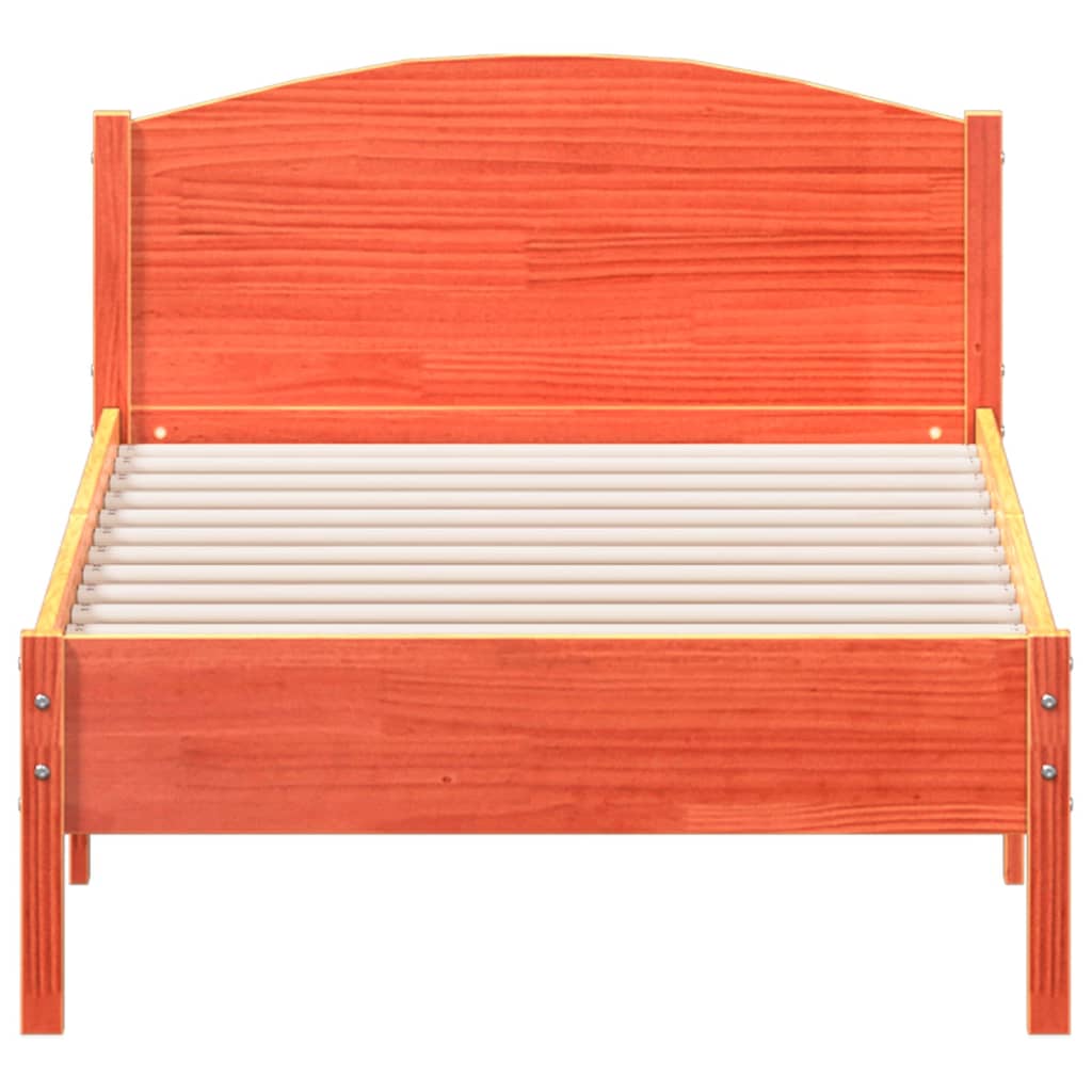 Bed Frame without Mattress Wax Brown 75x190 cm Small Single Solid Wood Pine