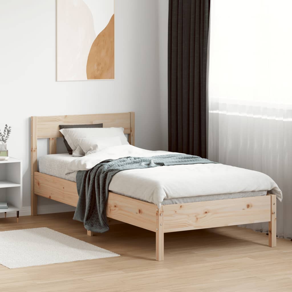 Bed Frame without Mattress 90x200 cm Solid Wood Pine