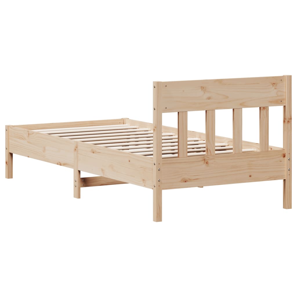 Bed Frame without Mattress 90x200 cm Solid Wood Pine