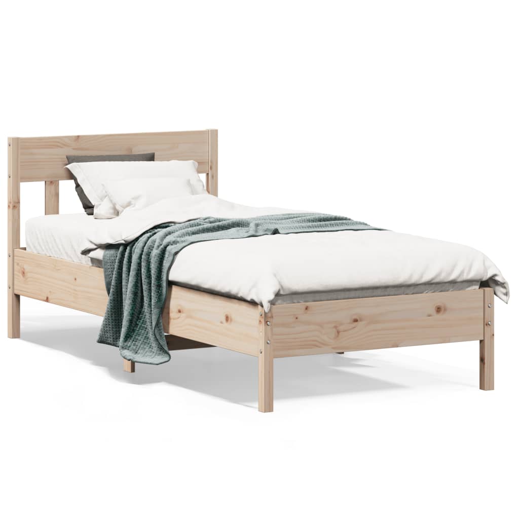 Bed Frame without Mattress 90x200 cm Solid Wood Pine