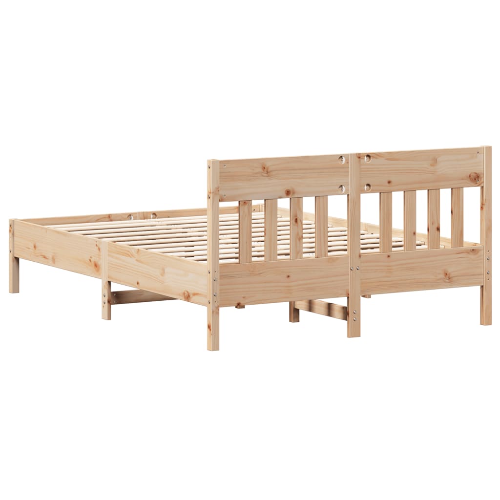 Bed Frame without Mattress 140x190 cm Solid Wood Pine