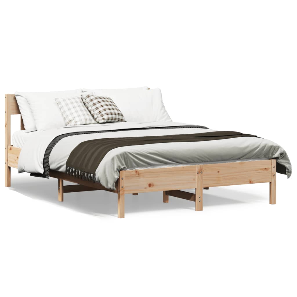 Bed Frame without Mattress 140x190 cm Solid Wood Pine
