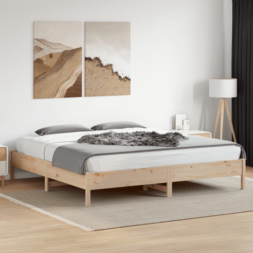 Bed Frame without Mattress 180x200 cm Super King Solid Wood Pine