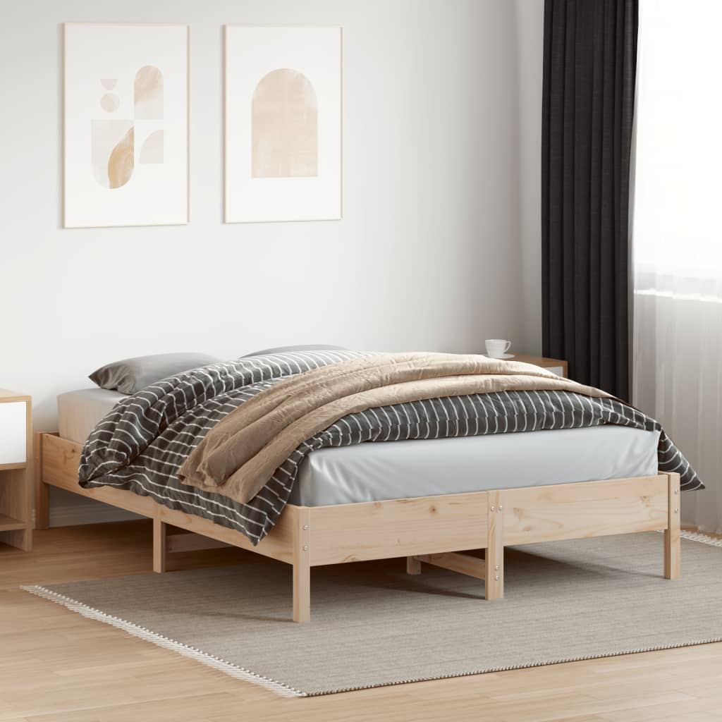 Bed Frame without Mattress 160x200 cm Solid Wood Pine