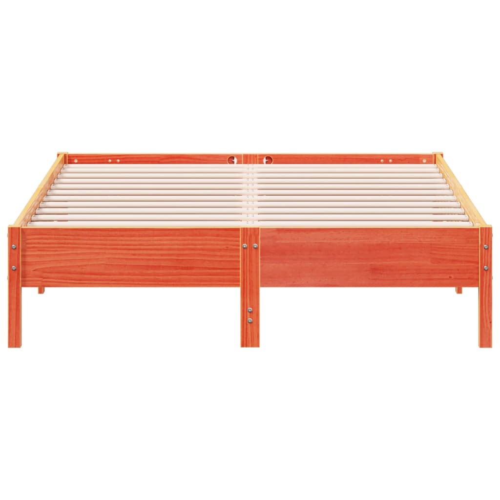 Bed Frame without Mattress Wax Brown 160x200 cm Solid Wood Pine
