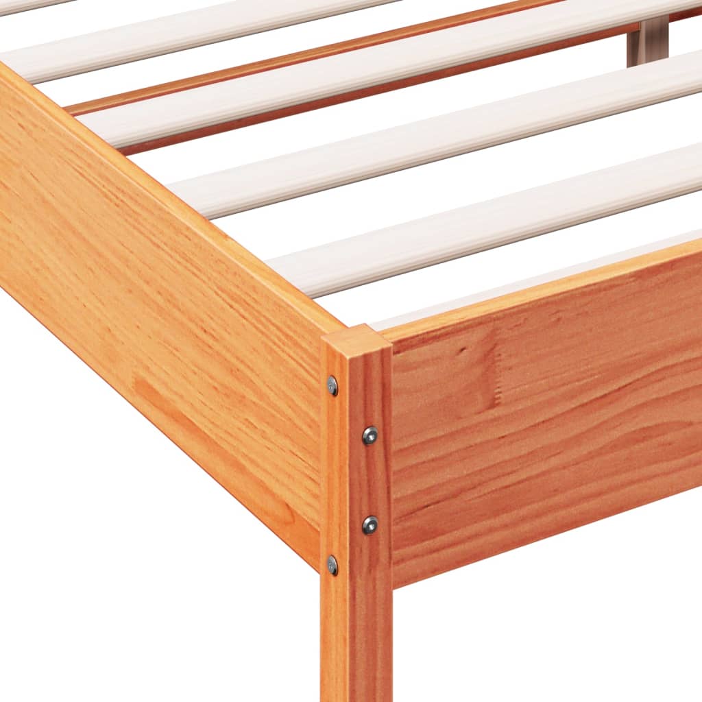 Bed Frame without Mattress Wax Brown 150x200 cm King Size Solid Wood Pine