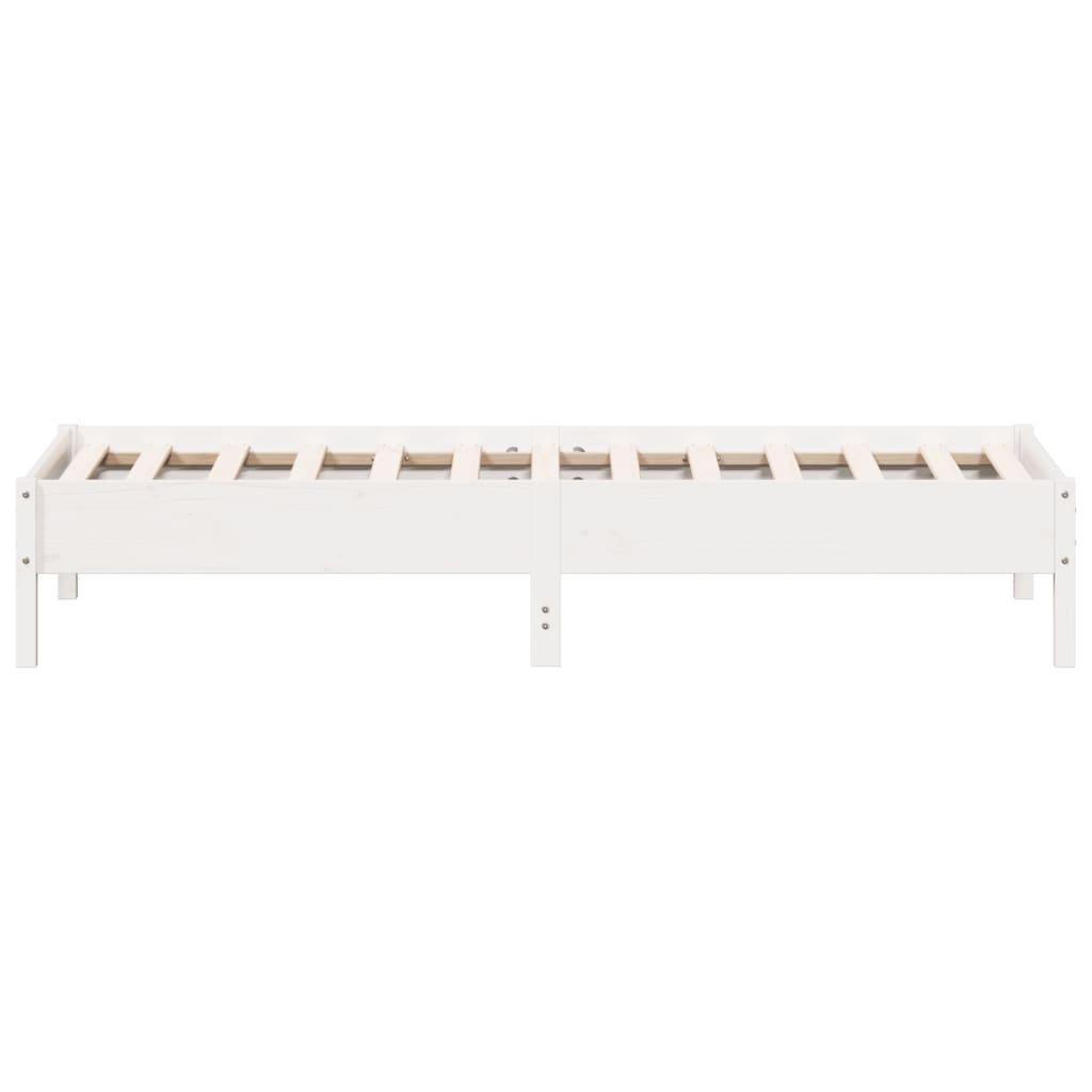 Bed Frame without Mattress White 90x200 cm Solid Wood Pine