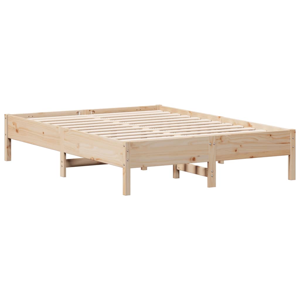 Bed Frame without Mattress 135x190 cm Double Solid Wood Pine