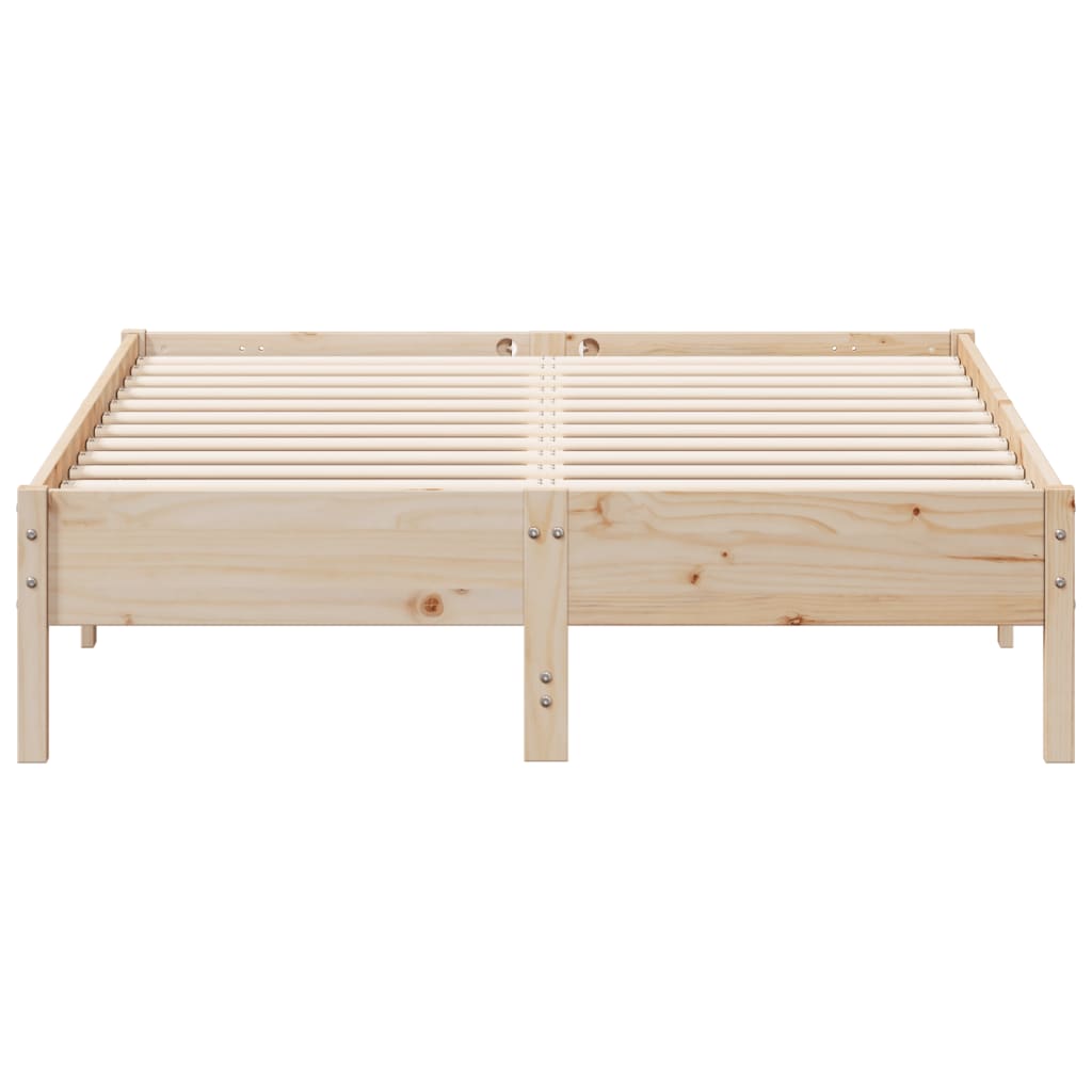 Bed Frame without Mattress 135x190 cm Double Solid Wood Pine