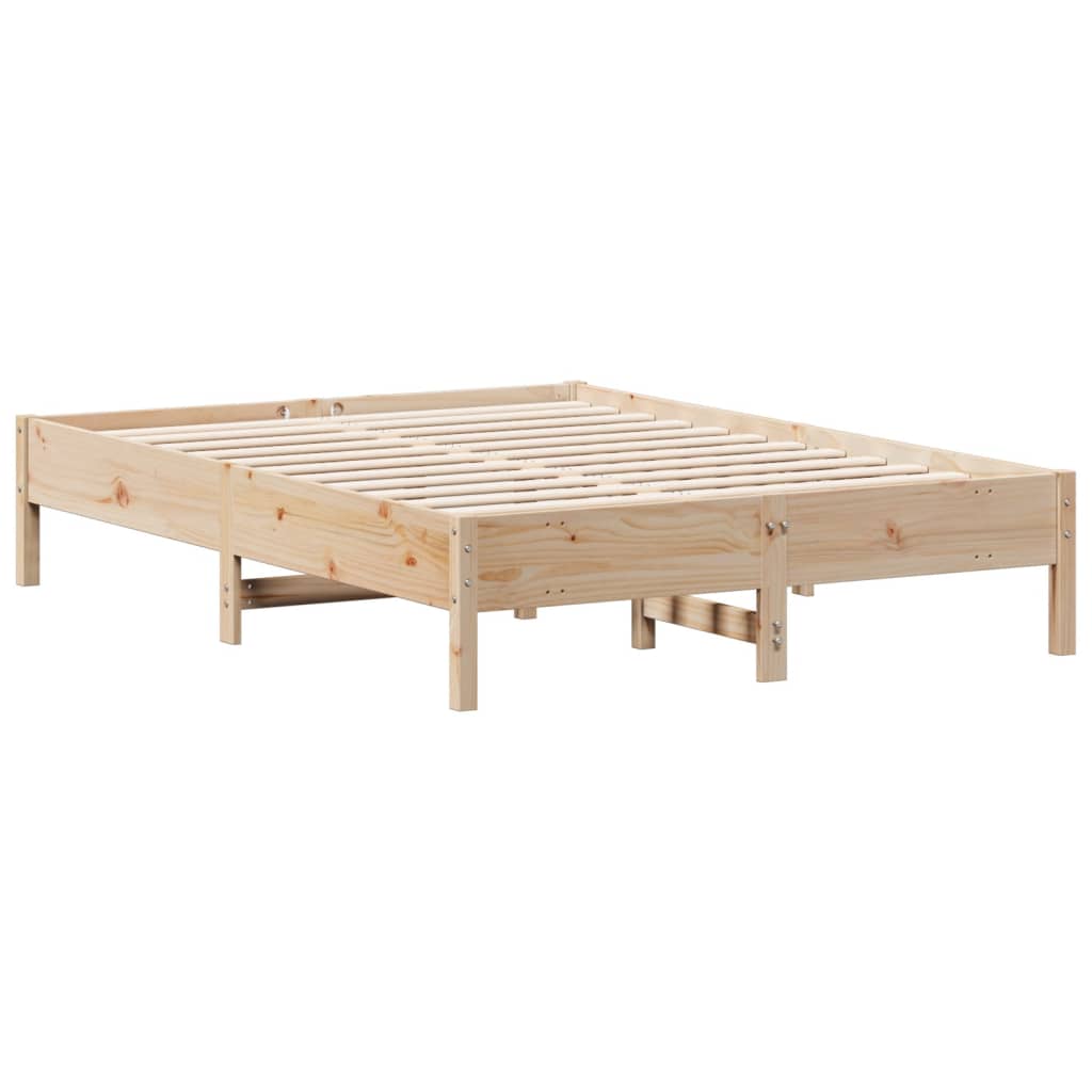 Bed Frame without Mattress 135x190 cm Double Solid Wood Pine