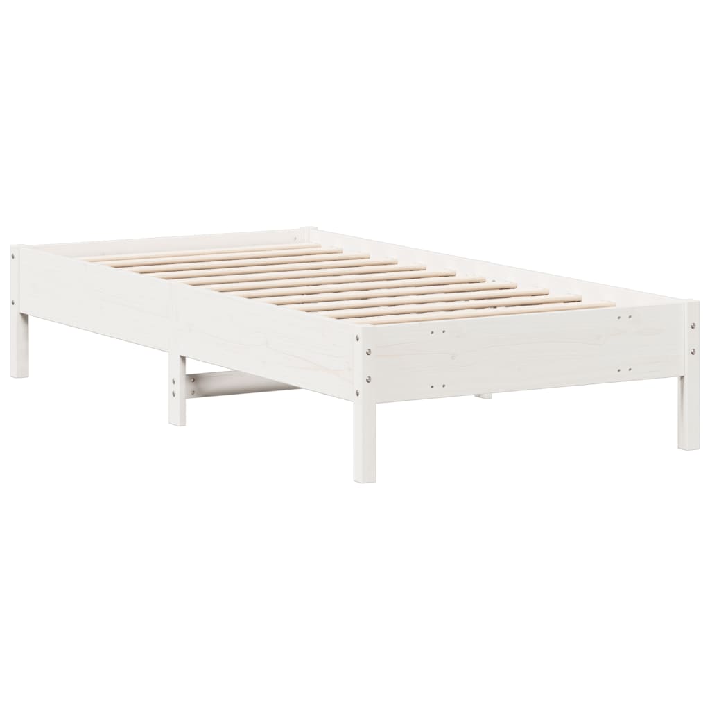 Bed Frame without Mattress White 90x190 cm Single Solid Wood Pine