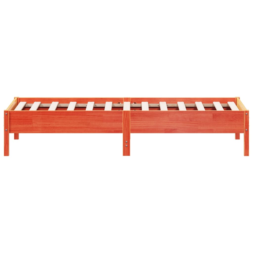 Bed Frame without Mattress Wax Brown 90x190 cm Single Solid Wood Pine
