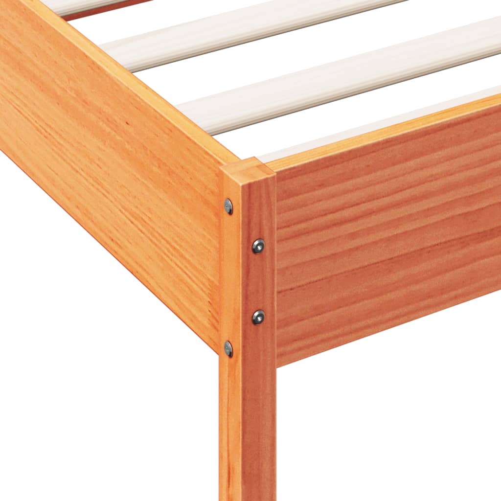 Bed Frame without Mattress Wax Brown 90x190 cm Single Solid Wood Pine