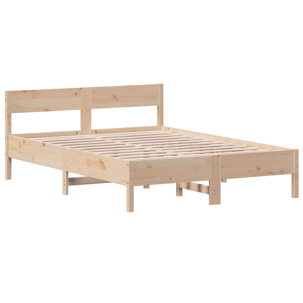Bed Frame without Mattress 150x200 cm King Size Solid Wood Pine