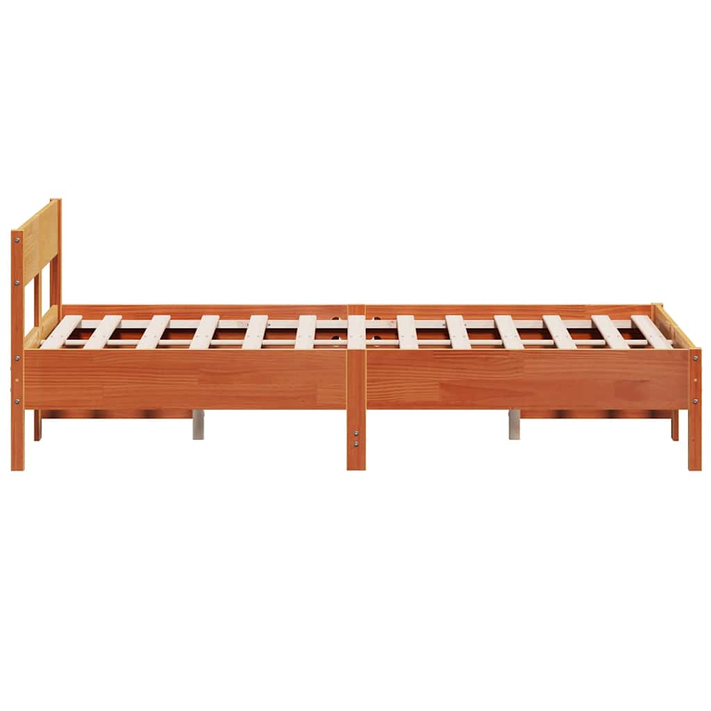 Bed Frame without Mattress Wax Brown 120x200 cm Solid Wood Pine