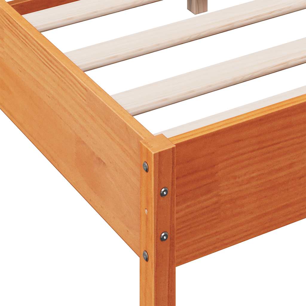 Bed Frame without Mattress Wax Brown 120x200 cm Solid Wood Pine