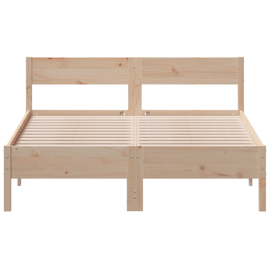 Bed Frame without Mattress 140x190 cm Solid Wood Pine