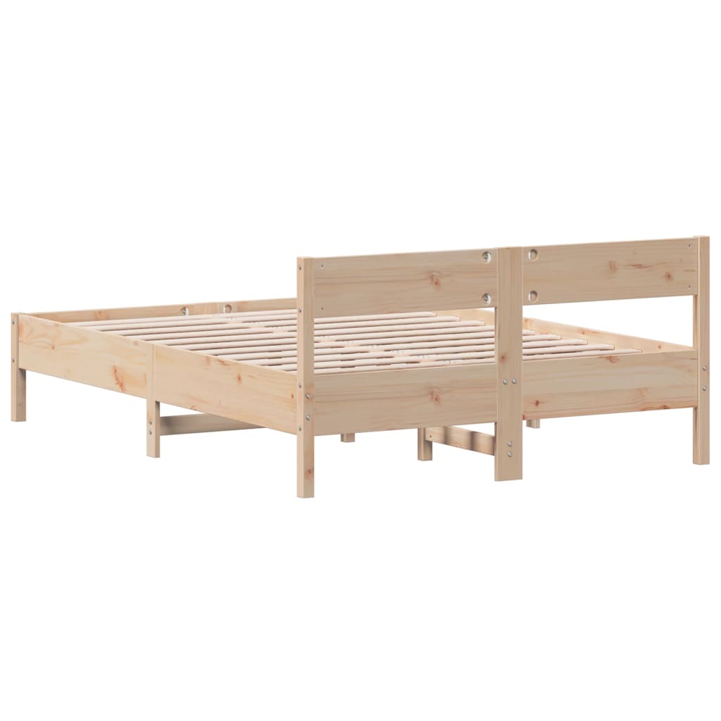 Bed Frame without Mattress 140x190 cm Solid Wood Pine