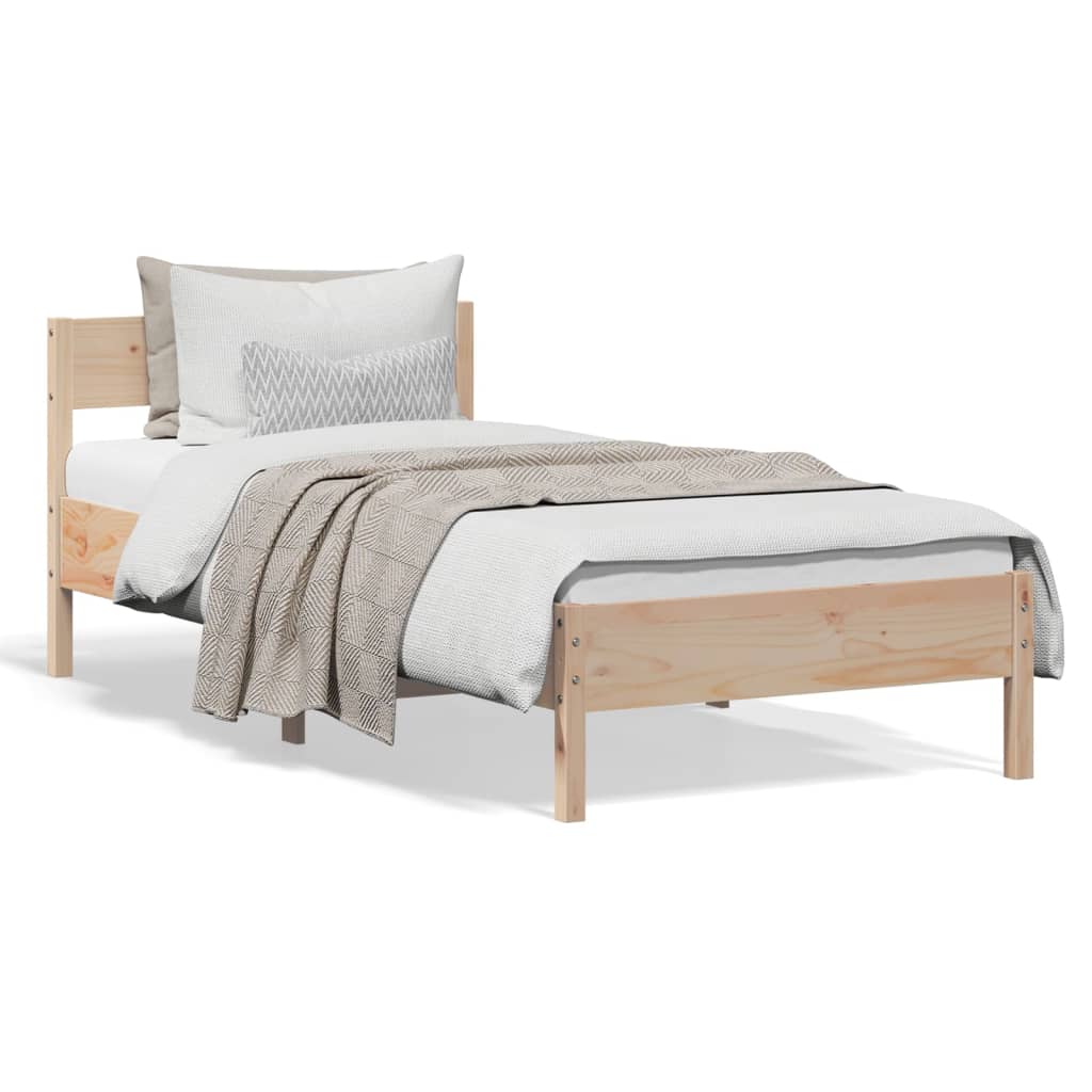Bed Frame without Mattress 90x190 cm Single Solid Wood Pine