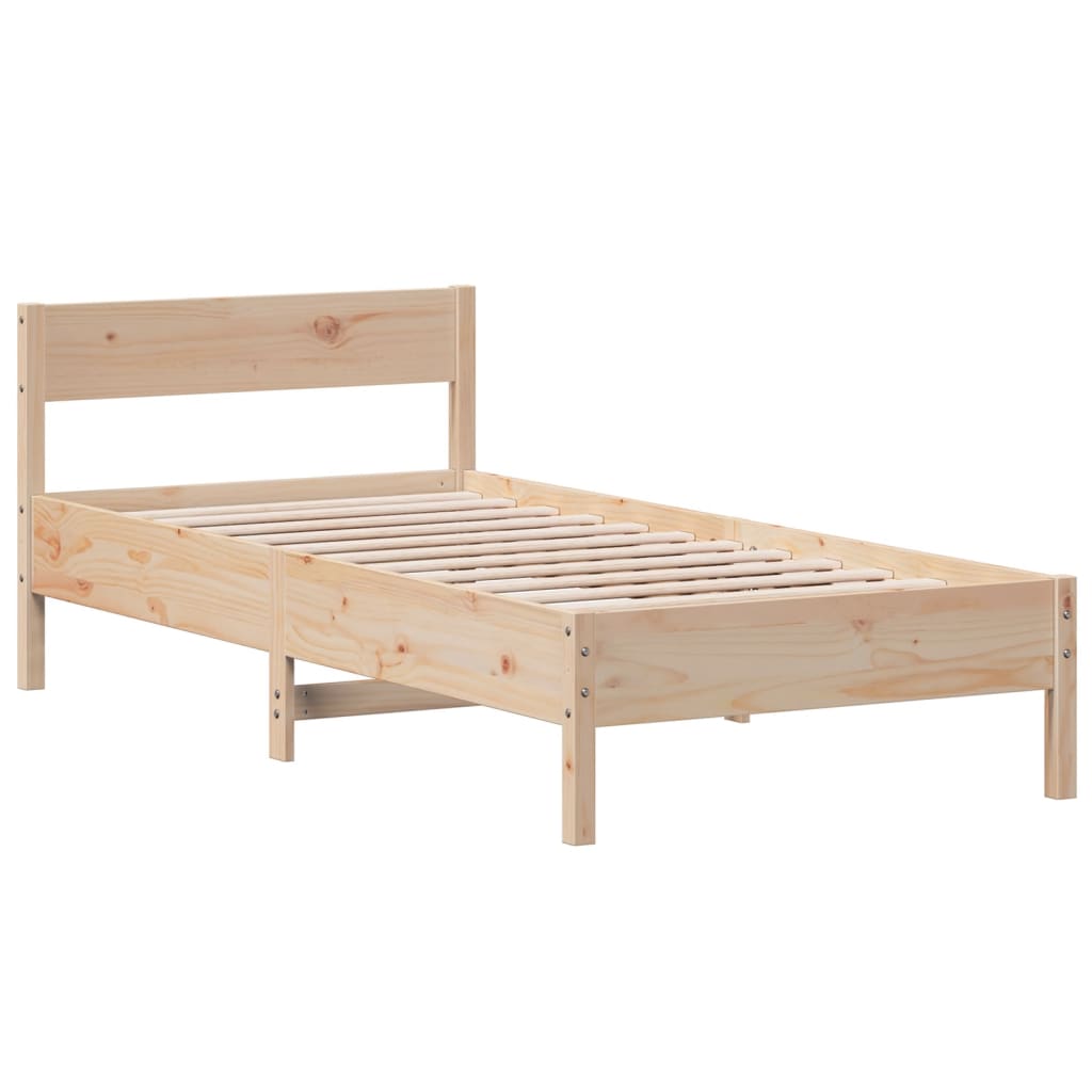 Bed Frame without Mattress 75x190 cm Small Single Solid Wood Pine