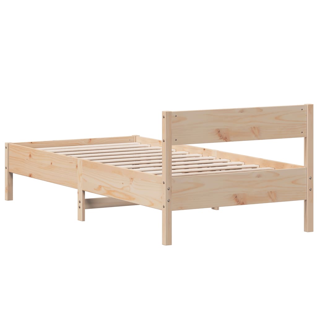 Bed Frame without Mattress 75x190 cm Small Single Solid Wood Pine