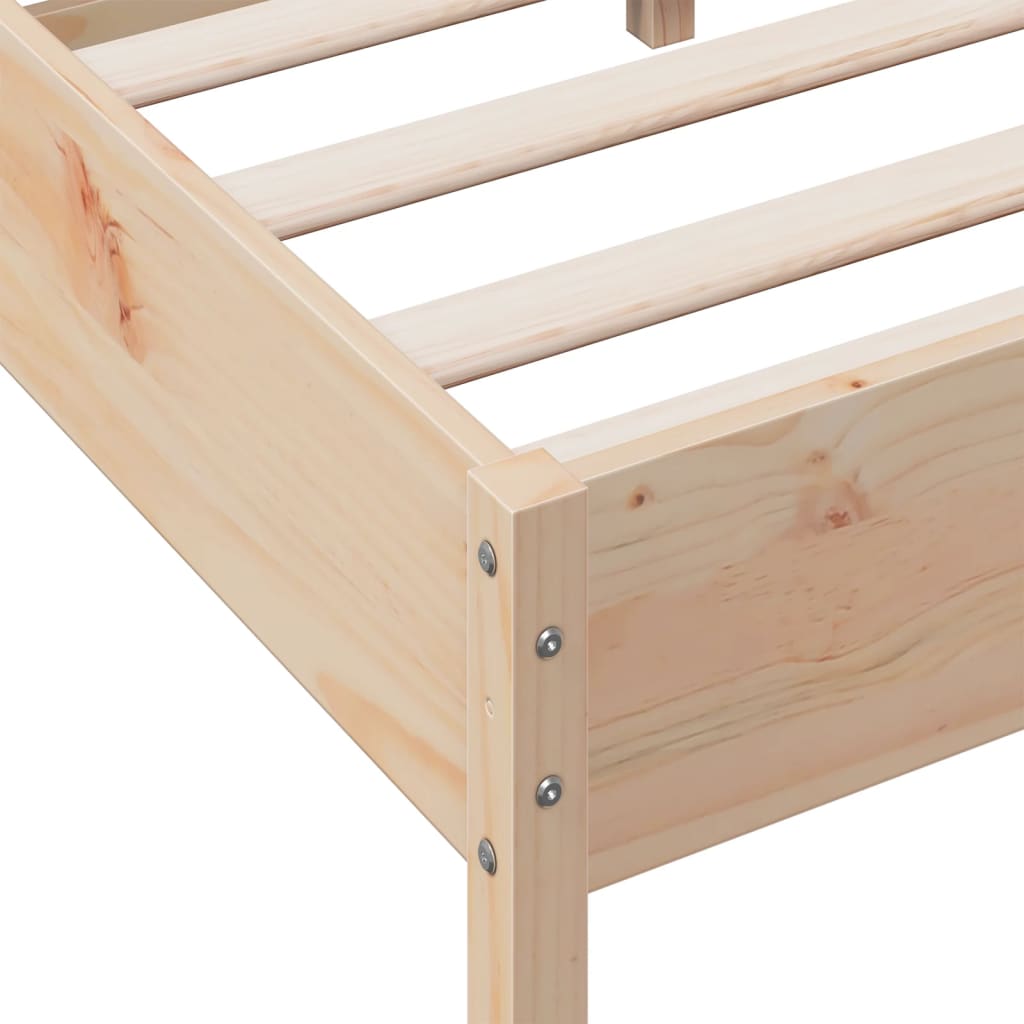 Bed Frame without Mattress 75x190 cm Small Single Solid Wood Pine
