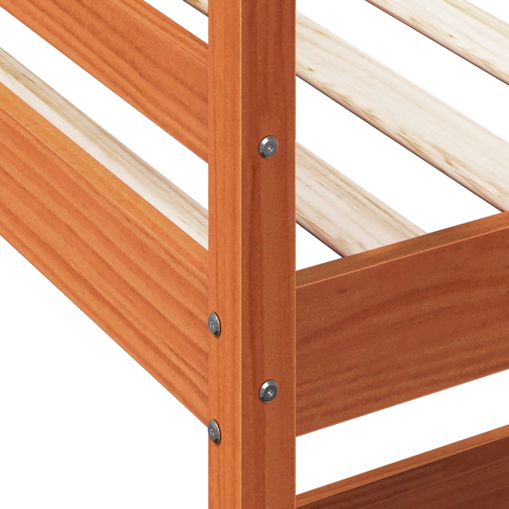 Loft Bed without Mattress Wax Brown 90x200 cm Solid Wood Pine