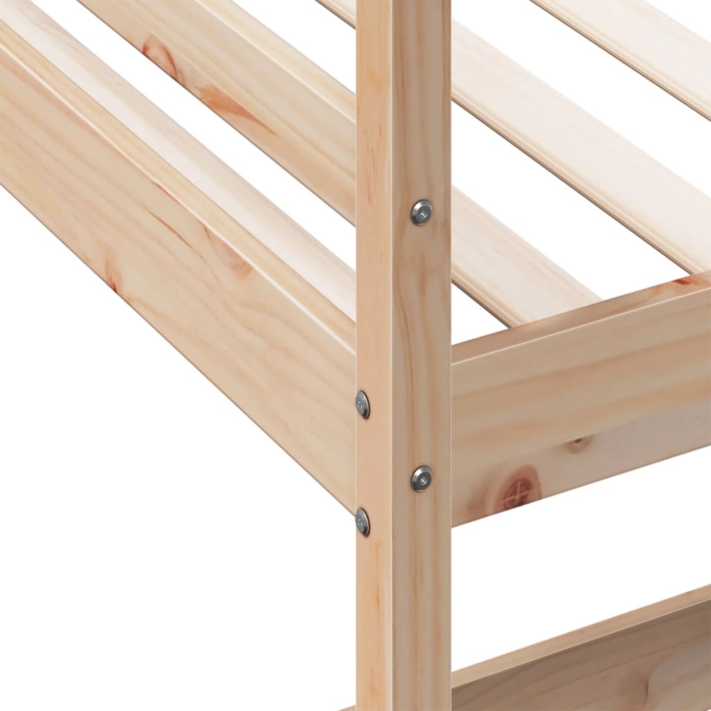 Loft Bed without Mattress 90x190 cm Single Solid Wood Pine