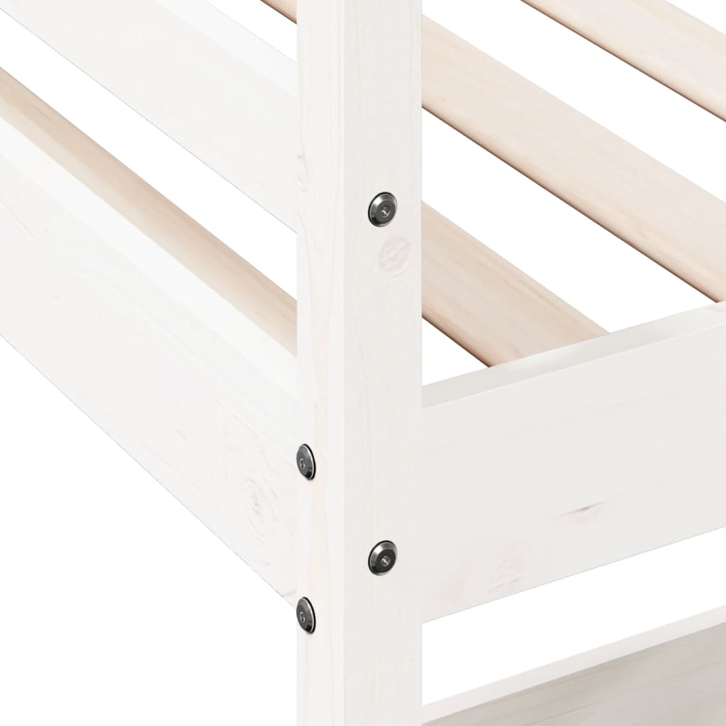 Loft Bed without Mattress White 75x190 cm Small Single Solid Wood Pine