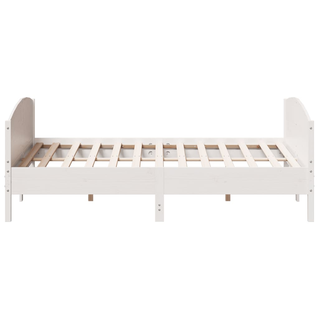Bed Frame without Mattress White 180x200 cm Super King Solid Wood Pine