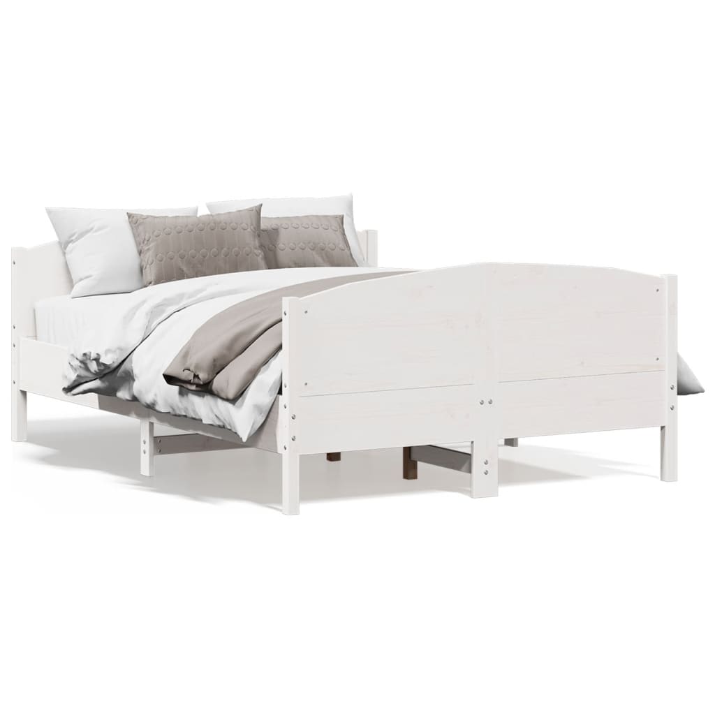 Bed Frame without Mattress White 160x200 cm Solid Wood Pine