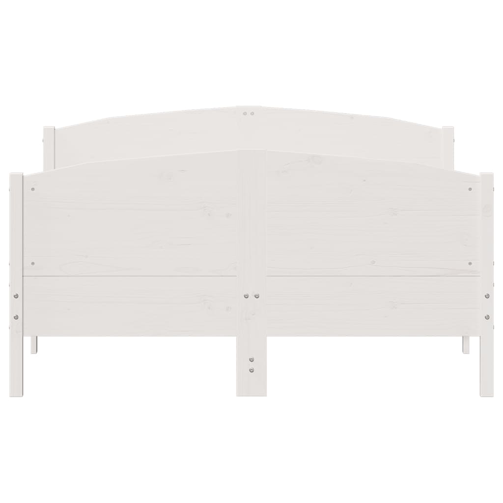 Bed Frame without Mattress White 140x190 cm Solid Wood Pine