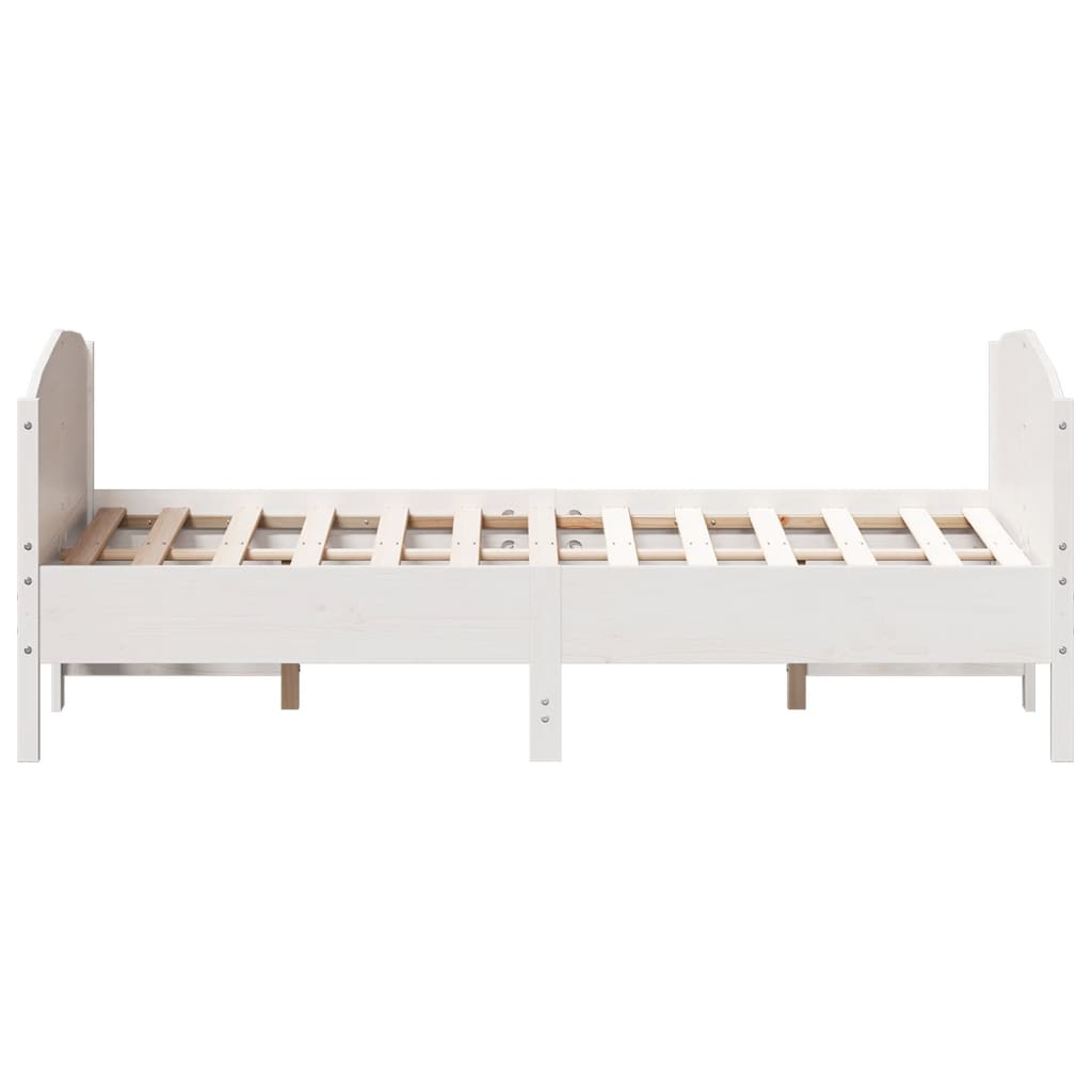 Bed Frame without Mattress White 140x190 cm Solid Wood Pine