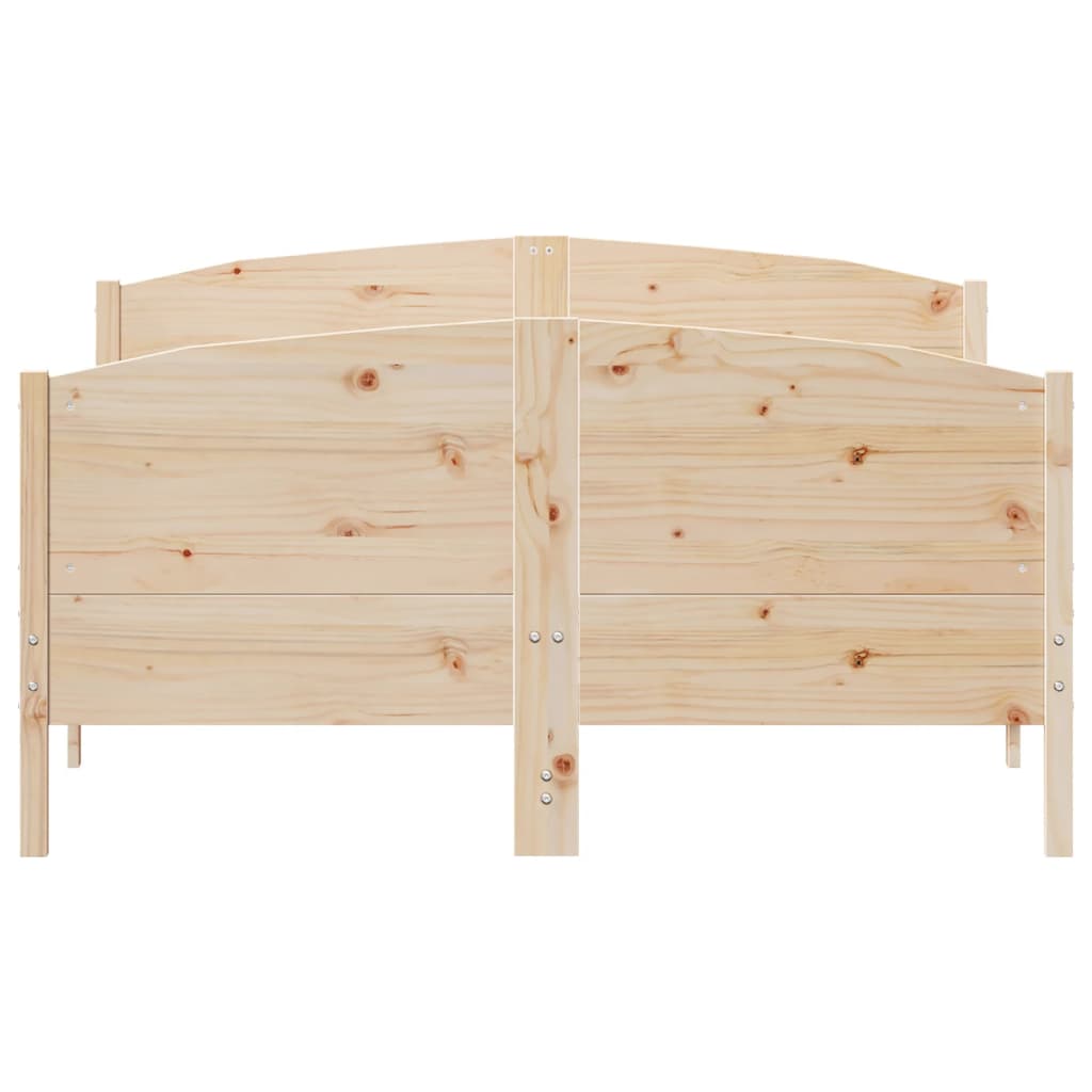 Bed Frame without Mattress 135x190 cm Double Solid Wood Pine